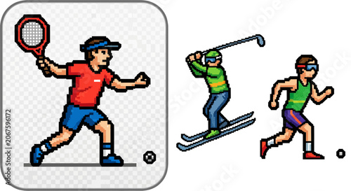 Athletes Playing Various Sports Outdoors.
