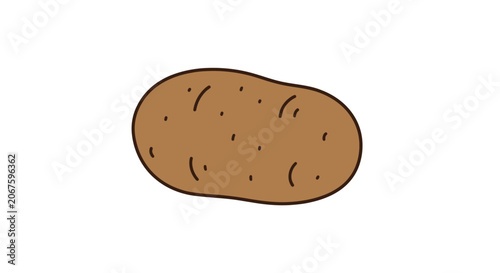 A brown potato with many eyes.