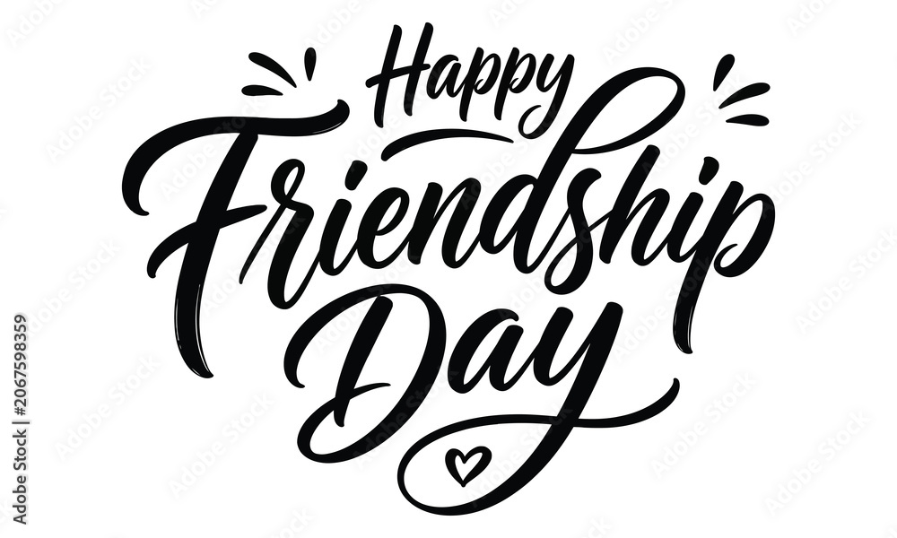Fototapeta premium Happy friendship day calligraphy design