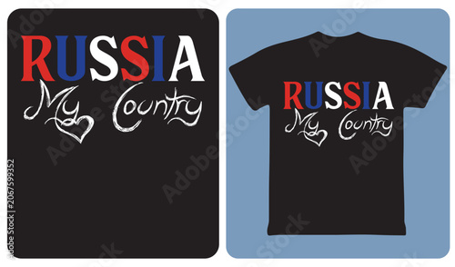 Obraz na płótnie Russia my country typography t-shirt design with russian flag