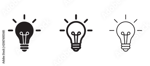 Light bulb icons in different styles and colors  idea and innovation symbols  representing creativity and inspiration concepts