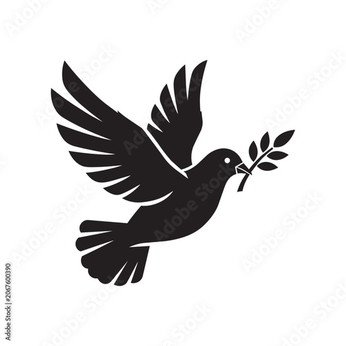 Stylized black wing silhouette graphic element isolated on white background