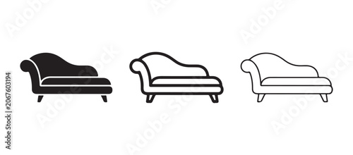 Canvas Print chaise lounge silhouettes in different styles and colors  modern furniture desig