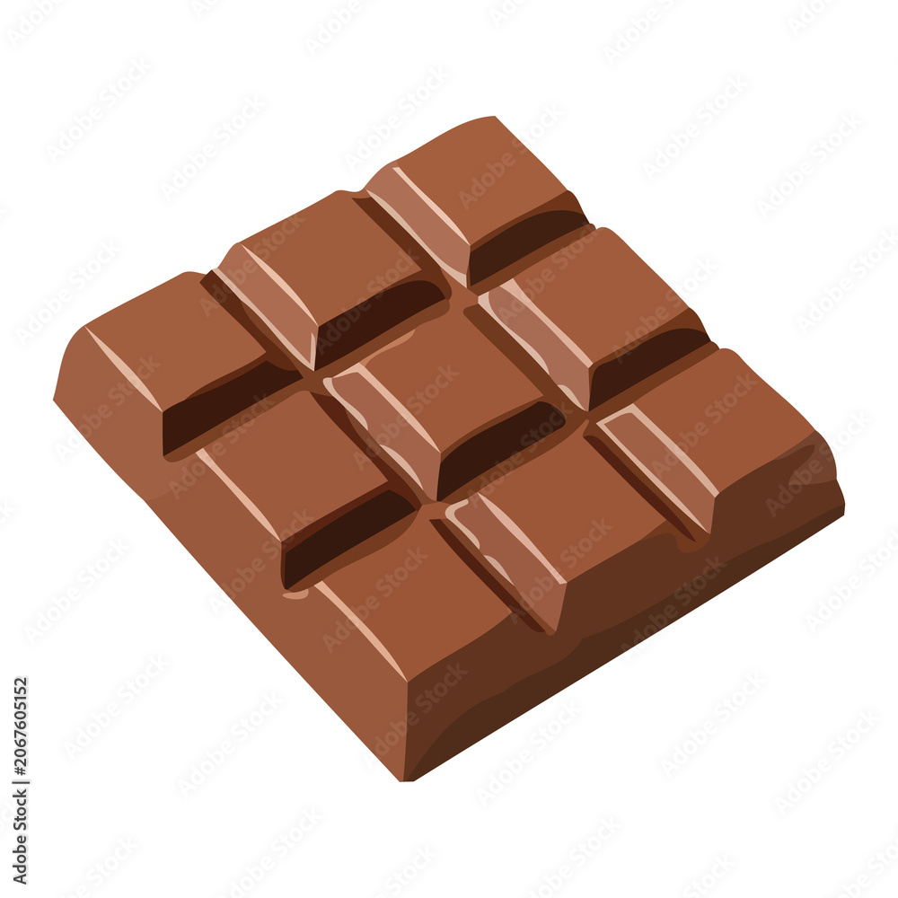Fototapeta premium Dark chocolate bar on white background