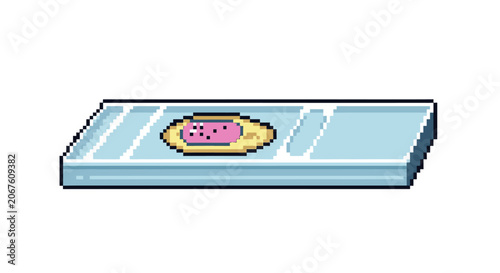 Foto Donut on a blue plate.