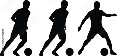 Obraz na plátne Football athlete icons featuring ball handling skills competitive gameplay and t