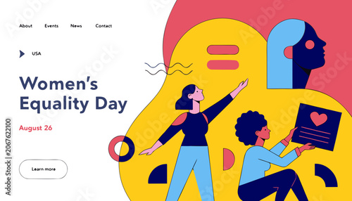 Women's Equality Day, equality, empowerment, diversity, illustration, August 26, social justice, vector graphics