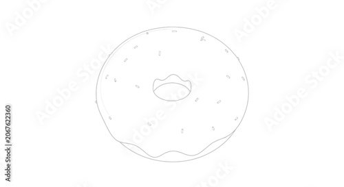 A minimalist outline sketch of a delicious glazed d