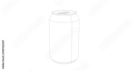 Minimalist outline illustration of a metal drink can