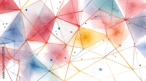 Abstract Watercolor Blend with Soft Brush Strokes and Vibrant Color Swirls