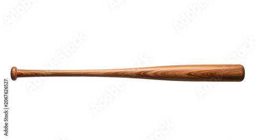 Wooden baseball bat isolated on white background