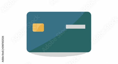 Green credit card with gold chip.