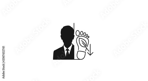 Photos Corporate Carbon Footprint Reduction Icon