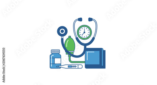 Medical stethoscope and health care.