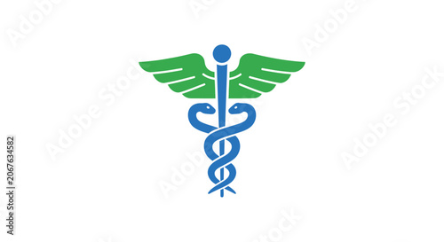 Medical symbol with wings and staff.