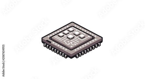 Microchip electronic component close up.