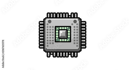 Microchip electronic component closeup view.