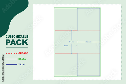Tableau sur toile Technical dieline template for a rectangular cardboard packaging insert with spe