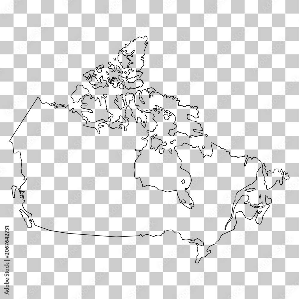 Fototapeta premium Canada map symbol shape, travel web flat concept icon vector illustration .