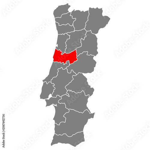 Coimbra of Portugal map shape, travel web flat concept icon vector illustration .