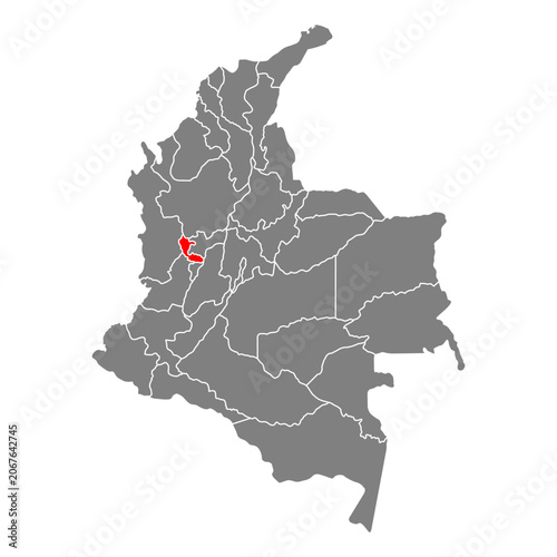 Risaralda of Colombia map shape, travel web flat concept icon vector illustration .