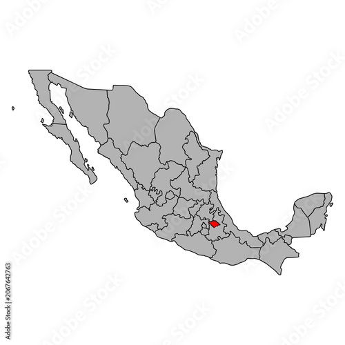 Tlaxcala of Mexico map shape, travel web concept icon vector illustration .