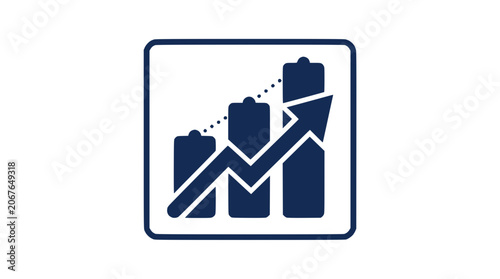 Create icons for pharmacy with increasing graph and cityscape