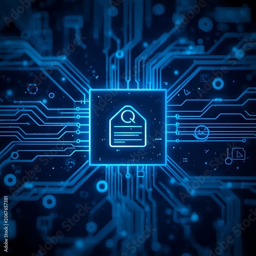 Technology-themed background images and wallpapers created in blue.