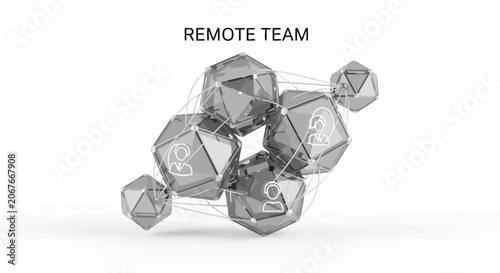 Remote team polyhedral dice set.