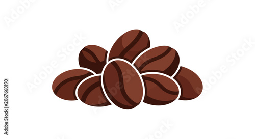 Roasted coffee beans pile closeup.