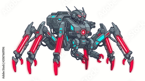 Robot Spider Machine Crawling Creature.
