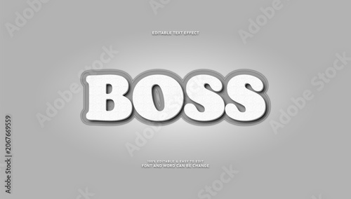 Boss editable text effect with modern concrete textured style