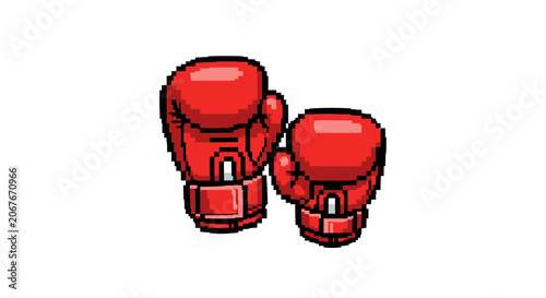 Red Boxing Gloves Pair Sports Equipment.