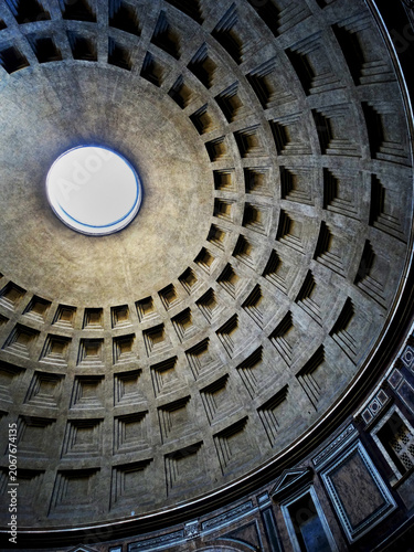 Pantheon dome oculus providing natural light in rome