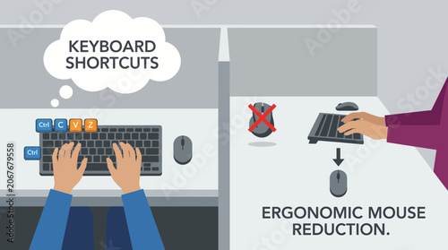 Valokuva Office Keyboard Shortcut Ergonomic Mouse Reduction