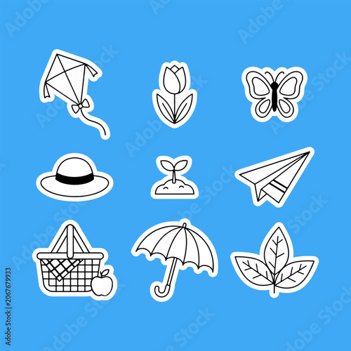 Spring and outdoor activity icons collection