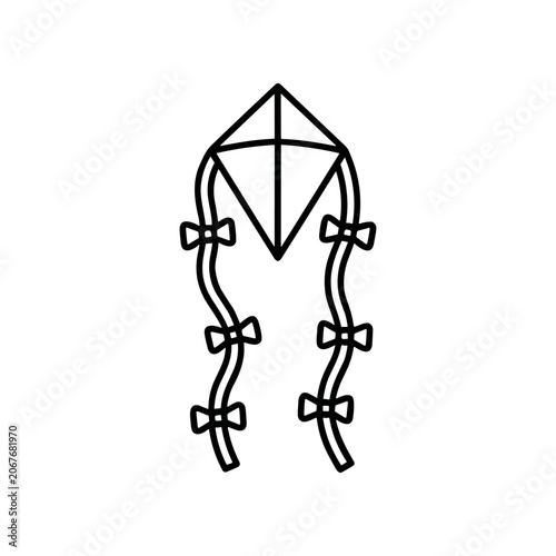 Black line art diamond hair bow.