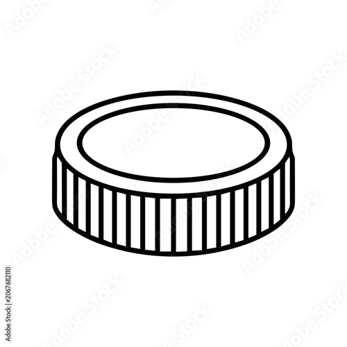Detailed drawing of a coin.