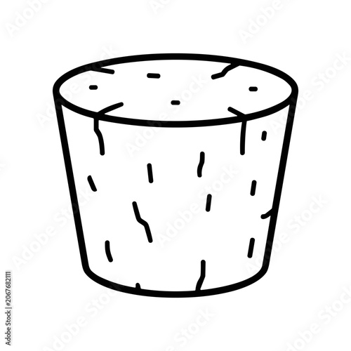 Simple line drawing of a tree stump.