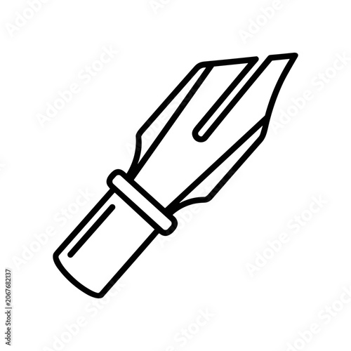 Drawing of a fountain pen nib.