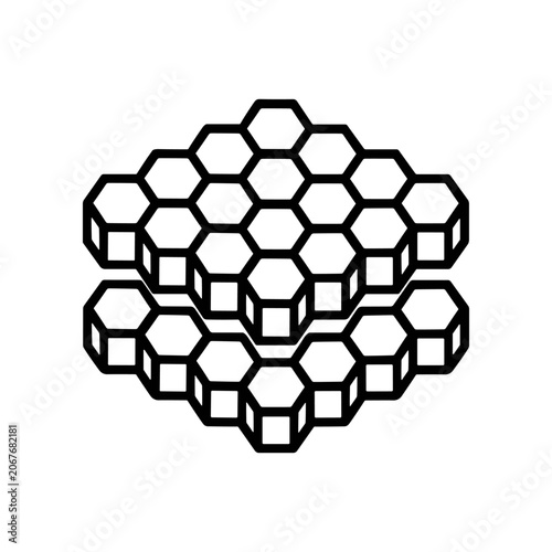 Black and white honeycomb pattern design.
