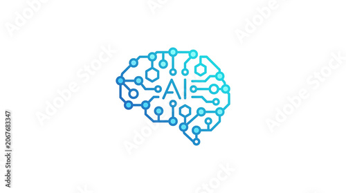 AI Brain Circuit Technology Logo Icon