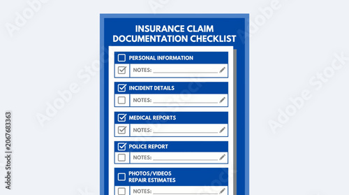 Tableau sur toile Insurance Claim Documentation Checklist Form Required