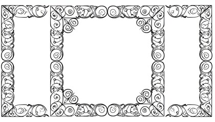 Collection of round and rectangular swirl ornament frames