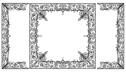 Collection of elegant floral border designs.