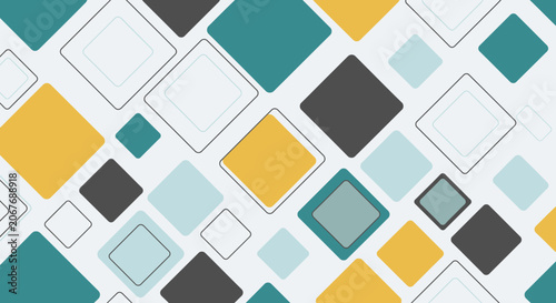Abstract Modern Geometric Background with Colorful Square Patterns