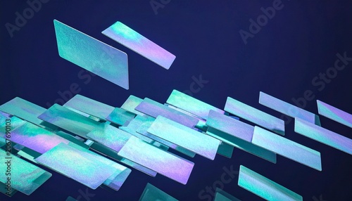 Abstract digital background with glowing neon blue neon blue rectangles