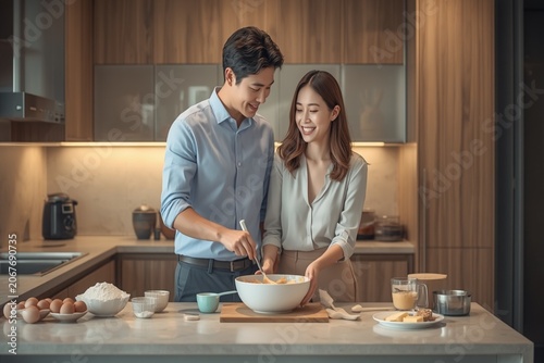 mother and daughter baking