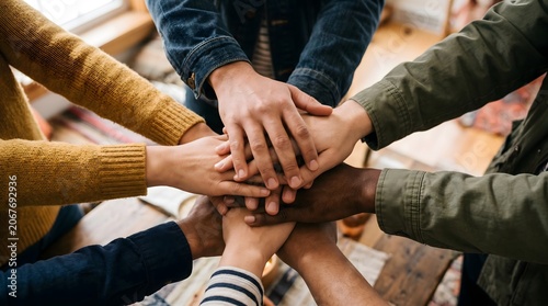 Celebrating international friendship day diverse hands united in a symbol of global connection and support