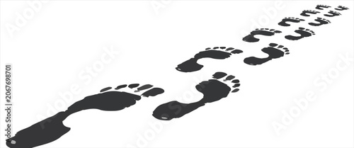 Photos Conceptual Human Footprints Background Vector Black Barefoot Tracks Right Diagon